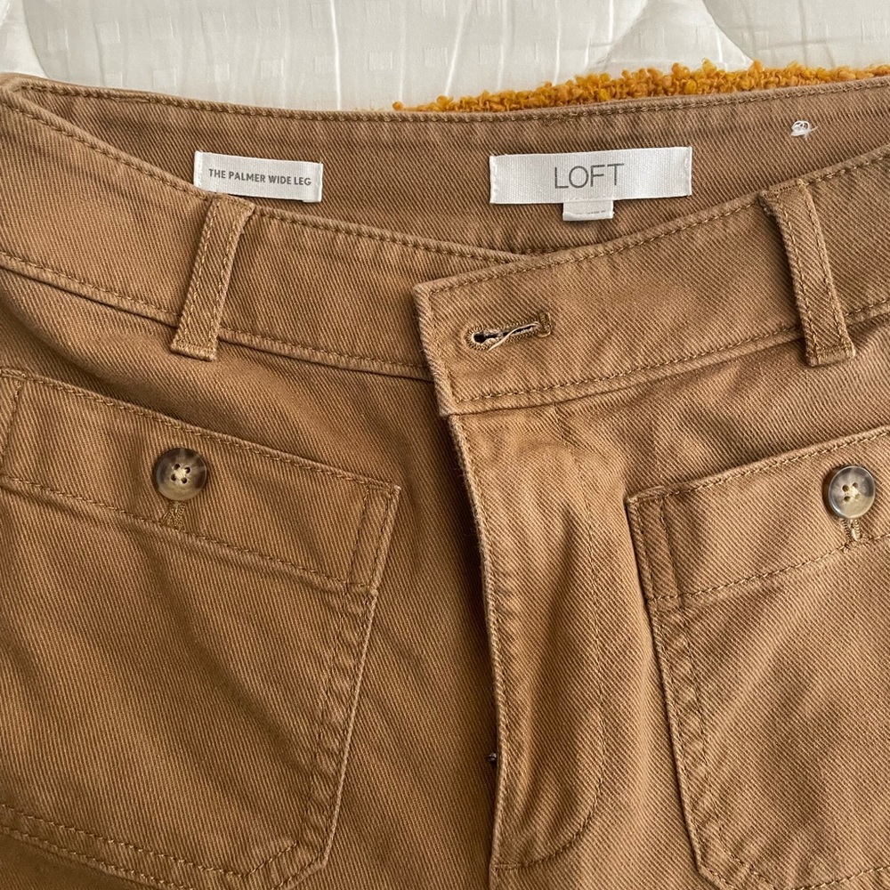 LOFT Tan Wide Leg Pants